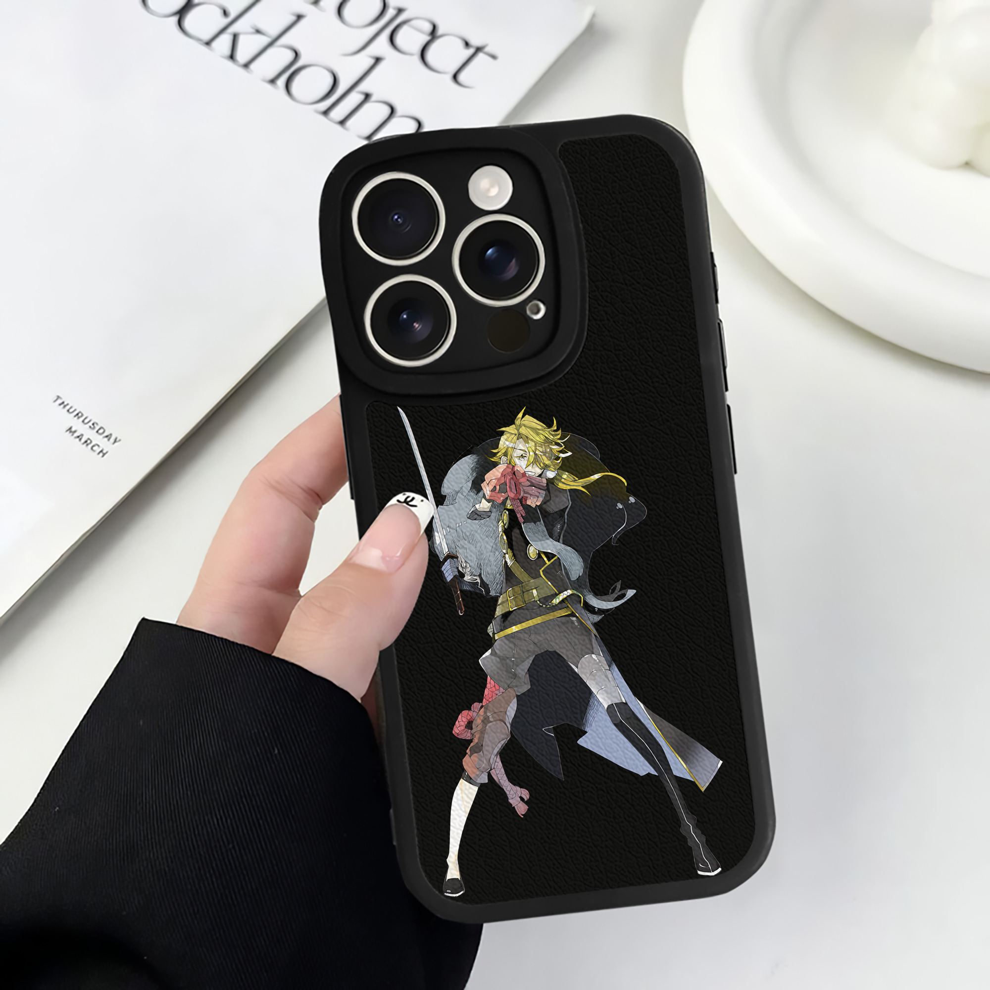 （画像用） 刀剣乱舞 Touken Ranbu 【iPhone 16シリーズ対応】シリコンスマホケース（レザー調） 材質：シリコン